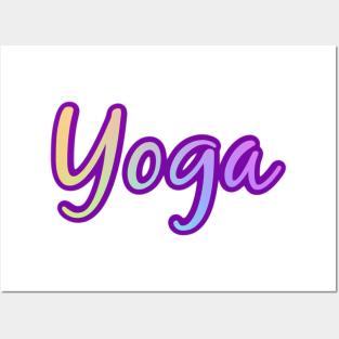 Colorful Purple Yoga Design Posters and Art